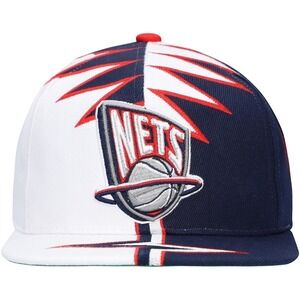 New Jersey Nets Mitchell & Ness Shockwave SnapBack Retro Logo Hat Cap NWT